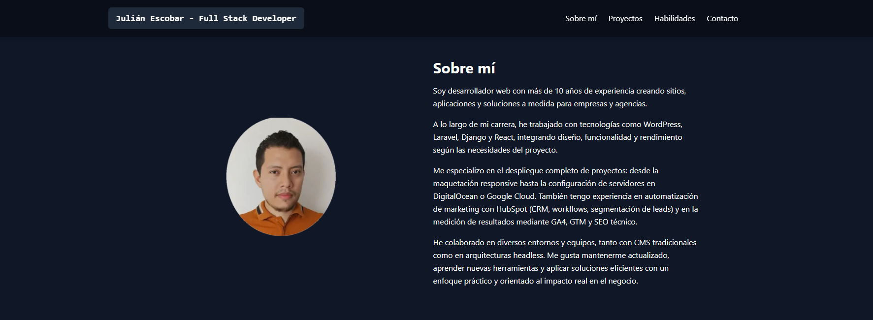 Julián Andrés Escobar Herrera - Full Stack Developer